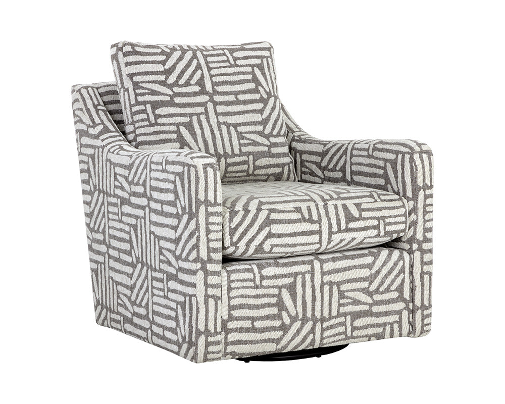 Picture of Brianna Swivel Lounge Chair - Quinn Sable