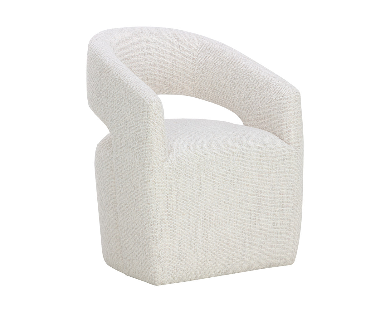 Picture of Lloret Wheeled Dining Armchair - Merino Pearl