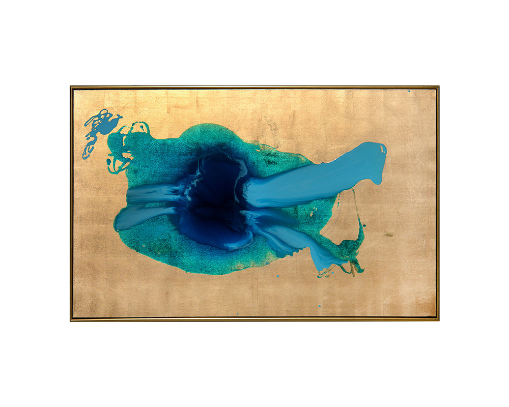 Picture of Ink Spill - 60" x 40" - Gold Floater Frame