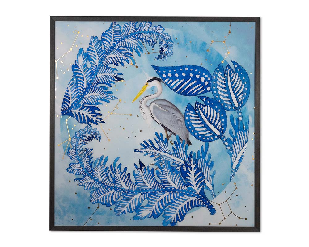 Picture of Blue Heron - 48" x 48" - Charcoal Frame