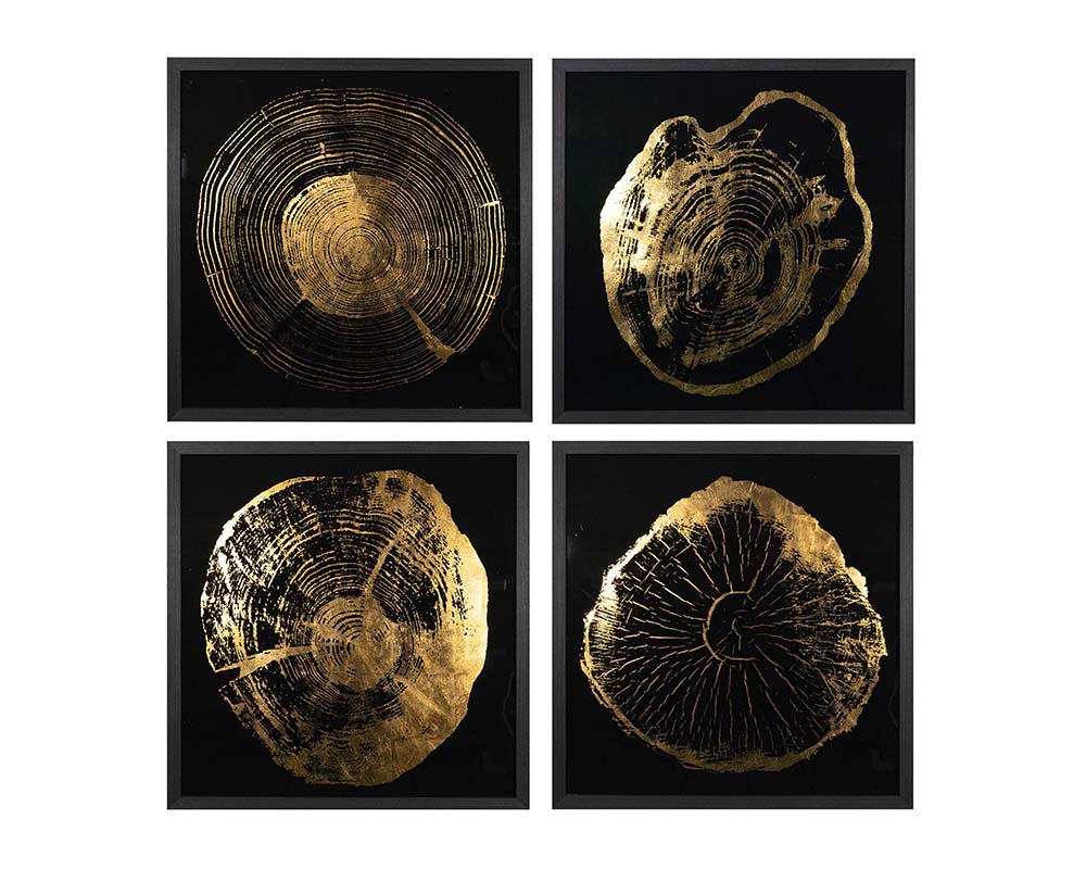 Picture of Time Lines (Set of 4) - 30" x 30" - Charcoal Frame