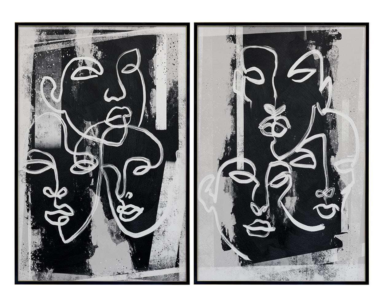 Picture of Face to Face (Set of 2) - 40" x 60" - Black Floater Frame