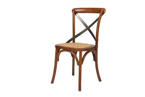 Metal Crossback Chair - Rattan Seat