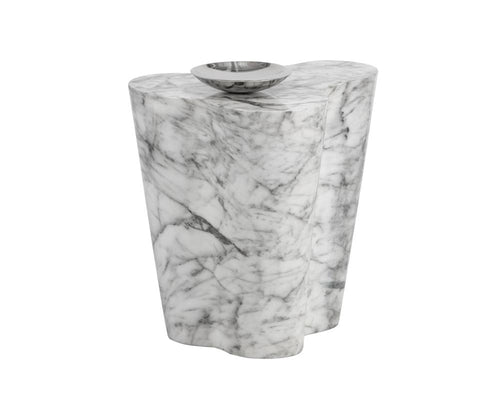 Ava End Table - Large Marble Look