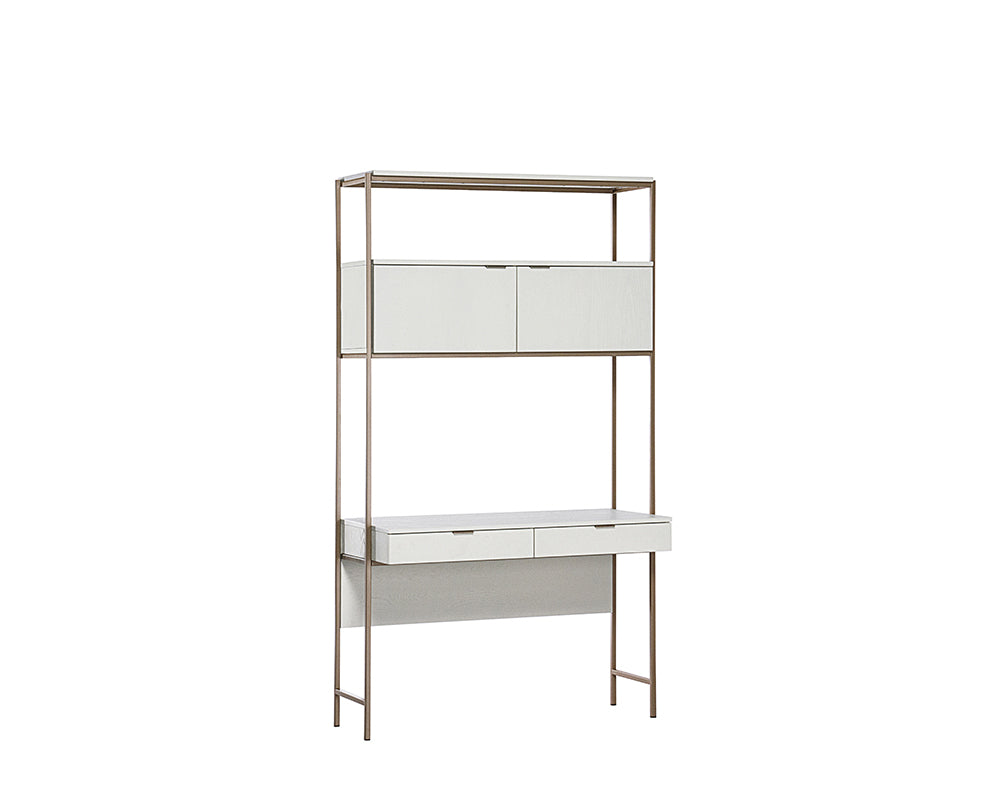 Picture of Ambrose Modular Wall Desk - Champagne Gold/Cream