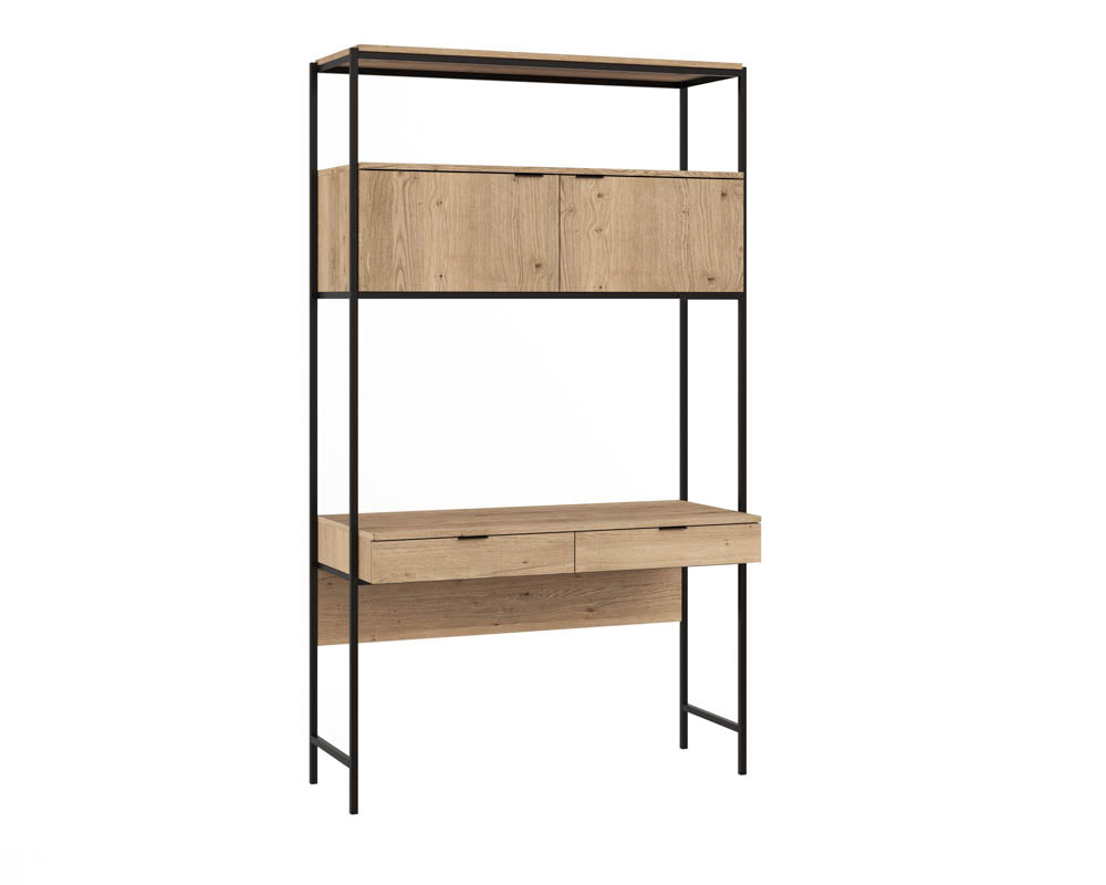 Picture of Ambrose Modular Wall Desk - Rustic Oak/Black