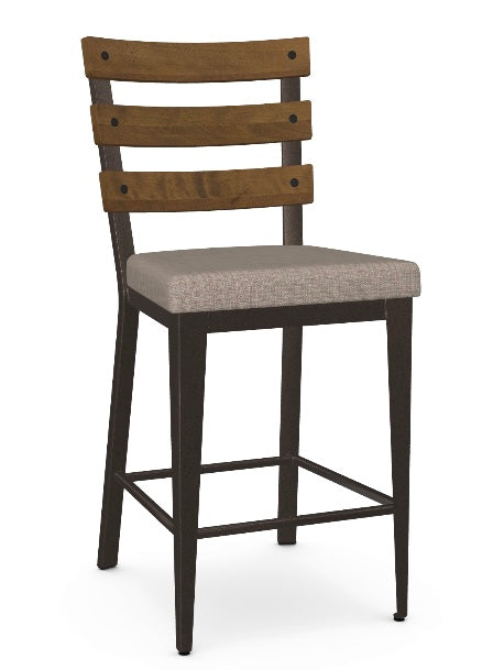 Dexter Counter Stool - Upholstered Seat With Wood Back