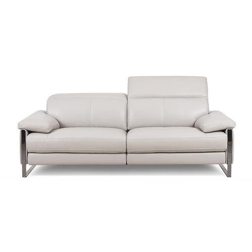 frost grey modern leather power reclining sectional with USB port