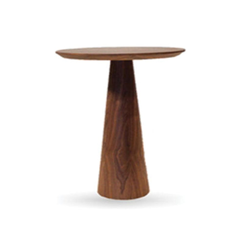 Walnut Pedestal End Table Medium