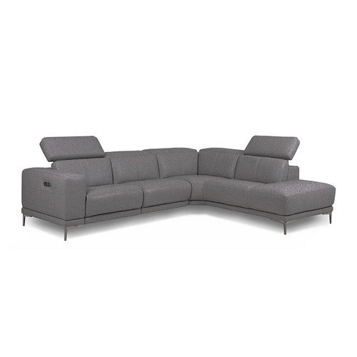 Dark grey modern fabric sectional right hand facing with USB Port