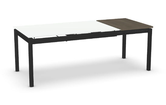 Picture of Zenith Dining Table - White Glass With Birch Extension