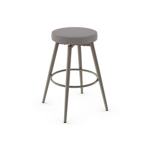 modern cloud grey fabric swivel counter stool with grey powdercoat metal legs