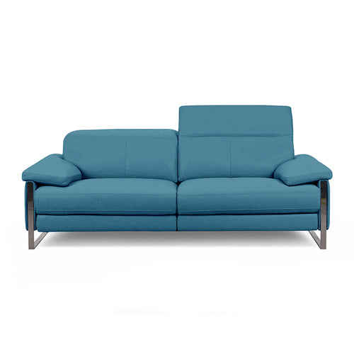 modern turquoise blue fabric power reclining sectional with USB port