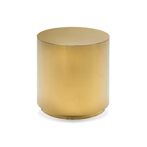 Gold chrome round modern end table