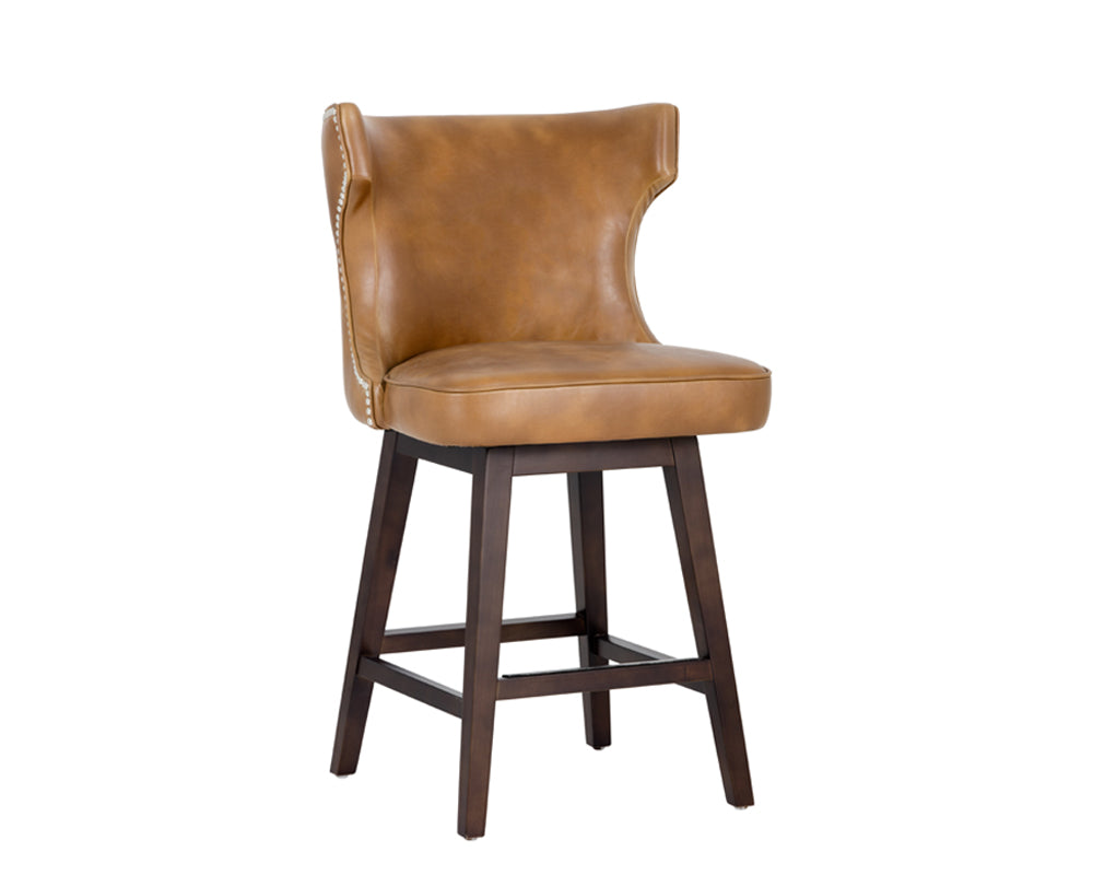Picture of Neville Swivel Counter Stool - Tobacco Tan