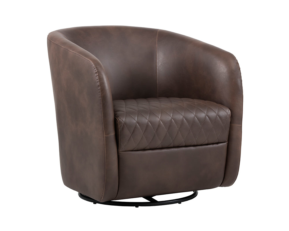 Picture of Dax Swivel Lounge Chair - Havana Dark Brown