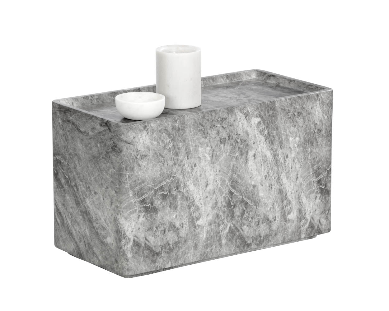 Picture of Liza Side Table - Marble Look - Grey