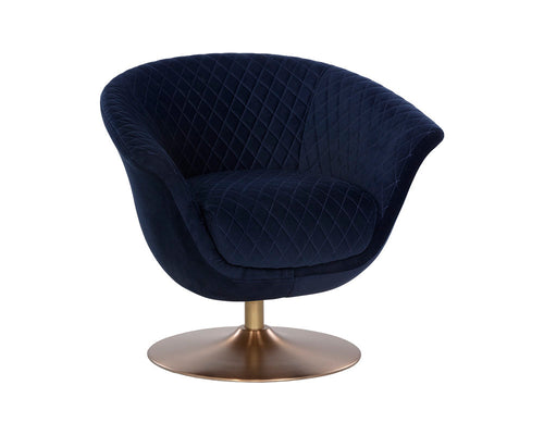 Carine Swivel Lounge Chair - Abbington Navy