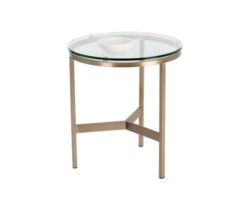 Flato End Table - Antique Brass
