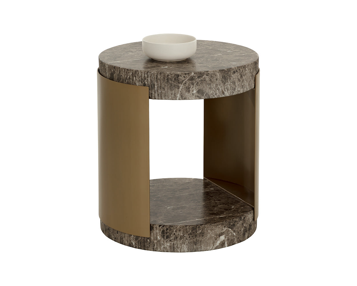 Cavette End Table - Marble Look