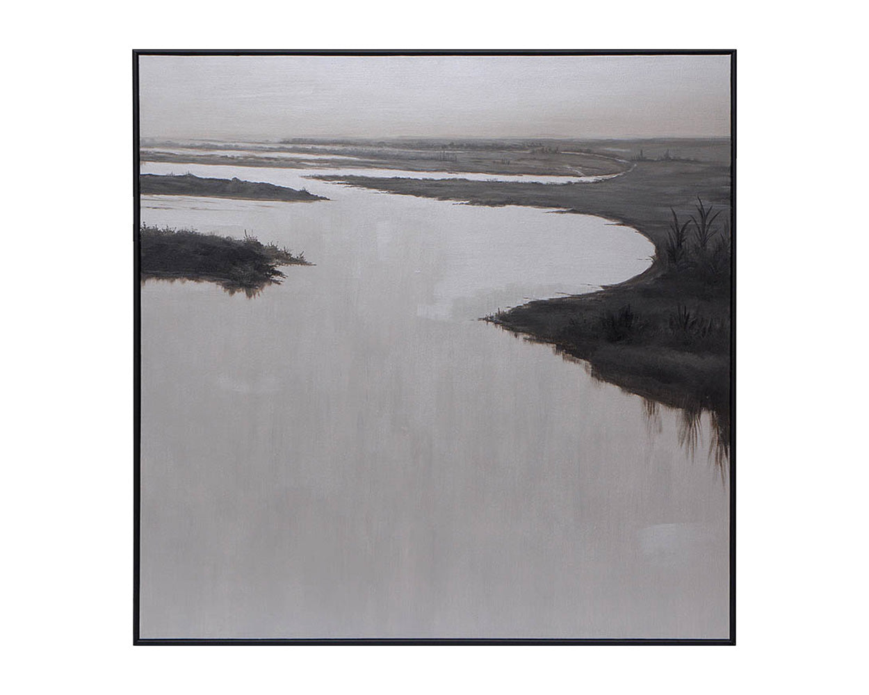 Picture of Lonesome Wetlands - 60" x 60" - Black Floater Frame