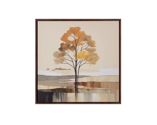 Picture of Still September - 30" x 30" - Brown Floater Frame