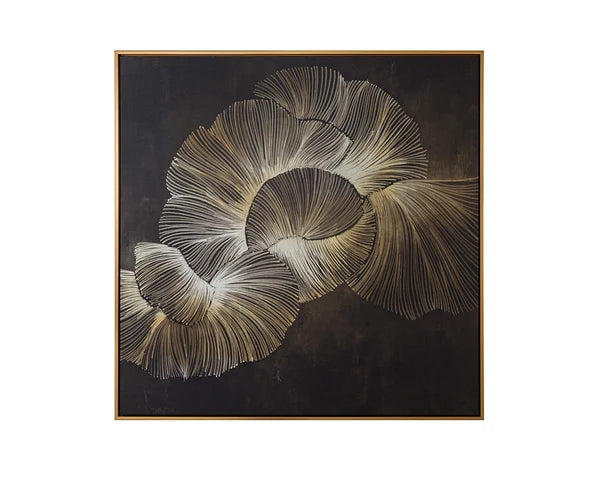 Picture of Moonflower - 60" x 60" - Satin Gold Floater Frame