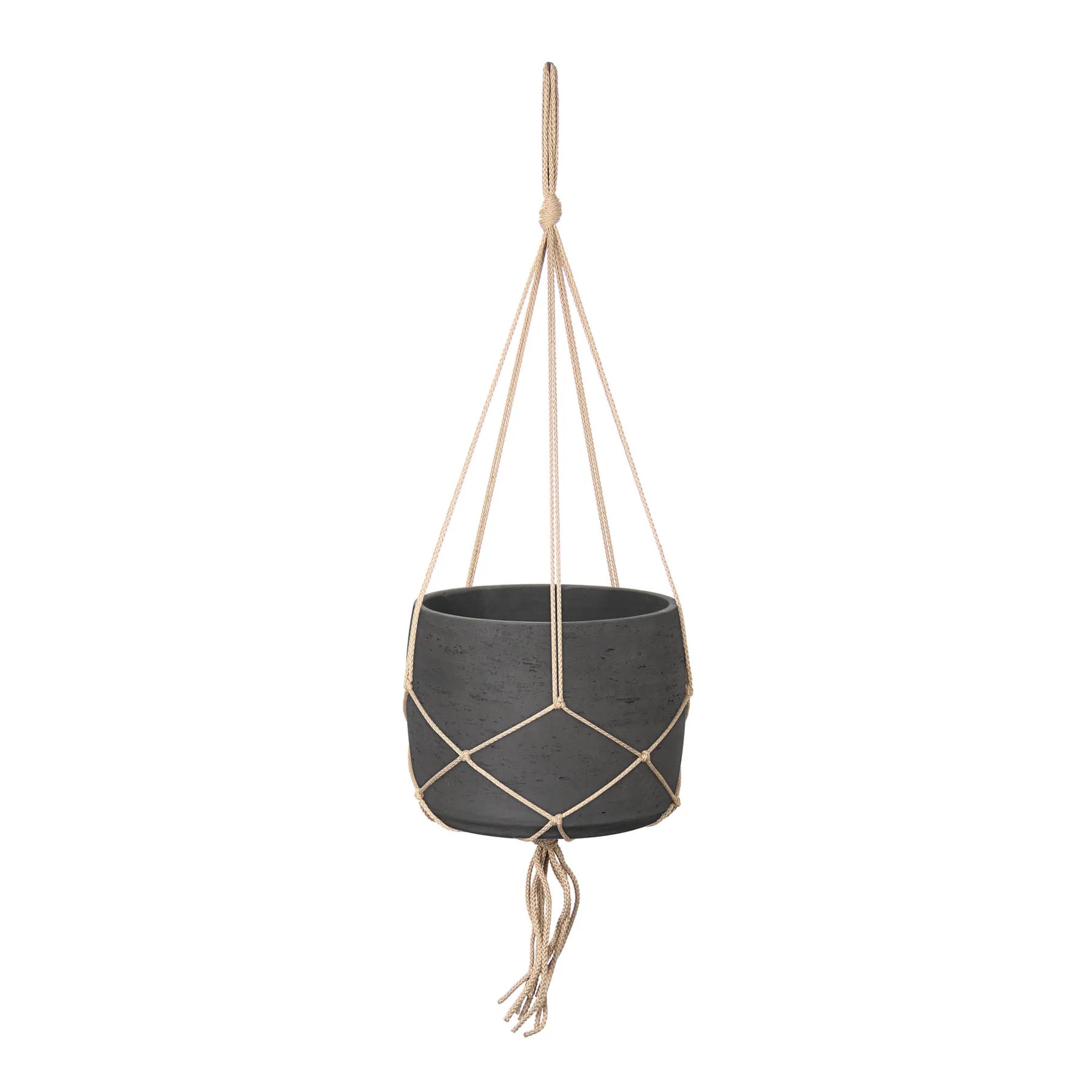Picture of Craft Hanging Pot With Netting - Charcoal Grey