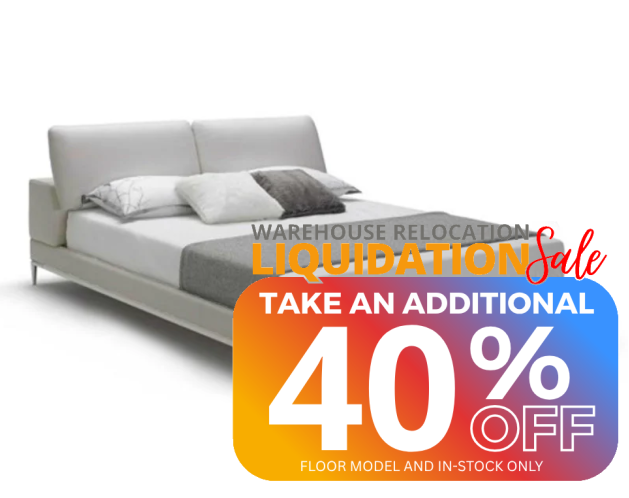 Orsted Queen Bed - Fabric & Leatherette