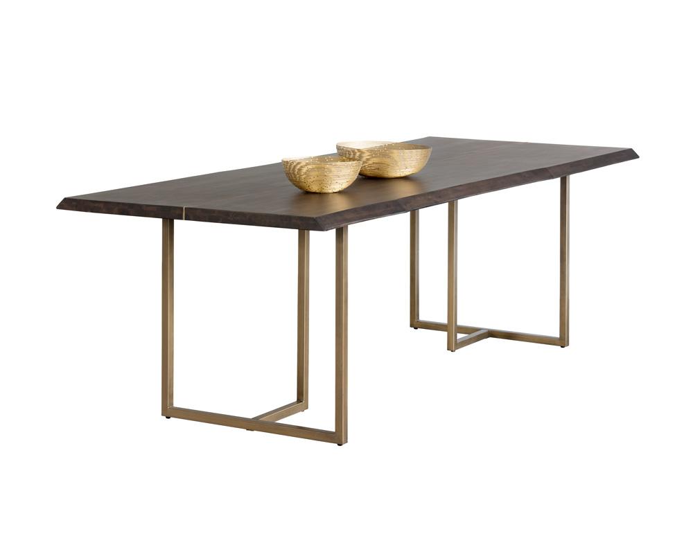 Picture of Donnelly Dining Table - Antique Brass - Dark Mango - 95"