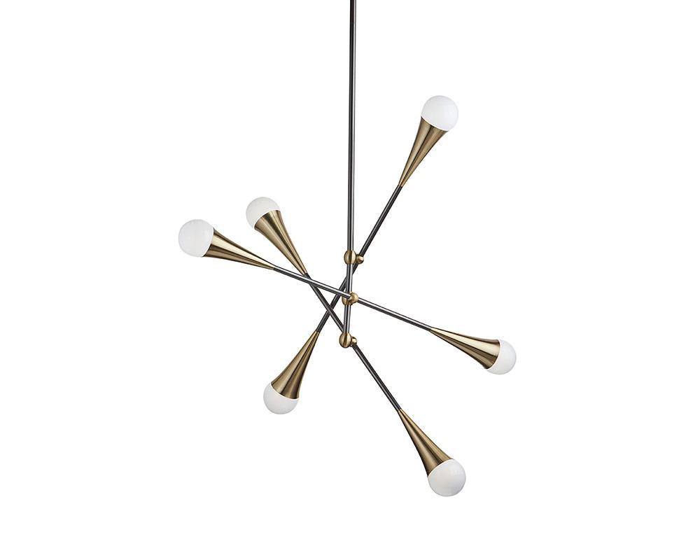 Picture of Zenith Chandelier - Brass and Black