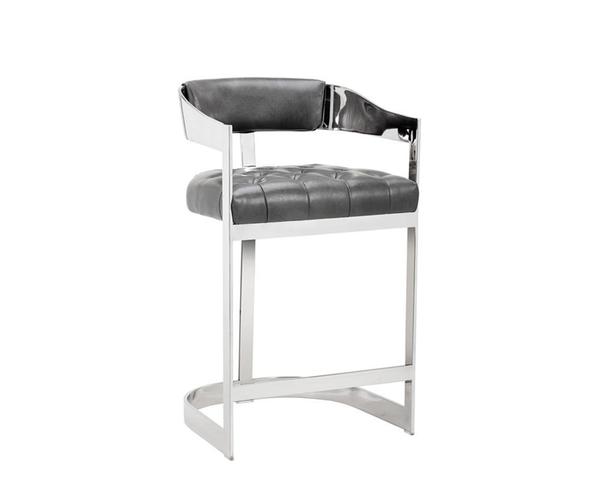 Picture of Beaumont Counter Stool - Stainless Steel/Cantina Magnetite