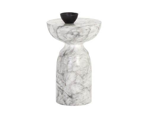 Goya End Table - Marble Look White
