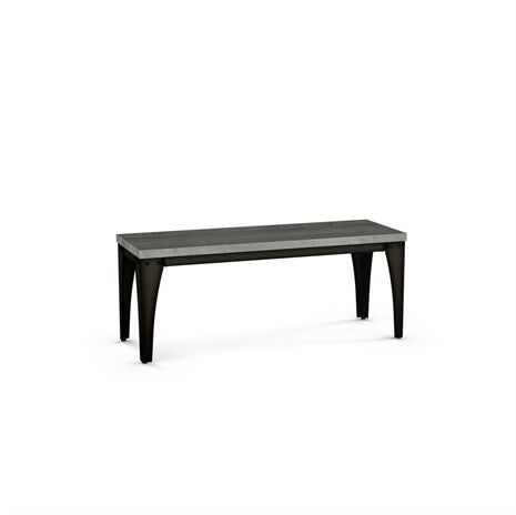 Charcoal modern upholstered bench with metal legs