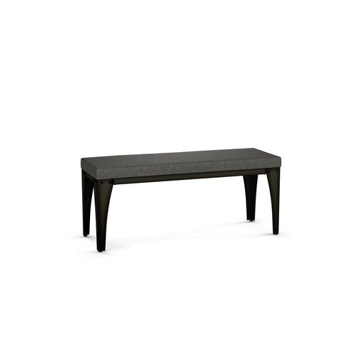 Grey modern wooden bench with metal legs
