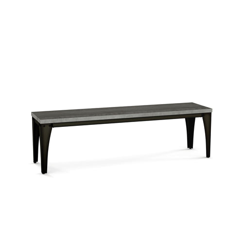 Charcoal modern upholstered bench with metal legs