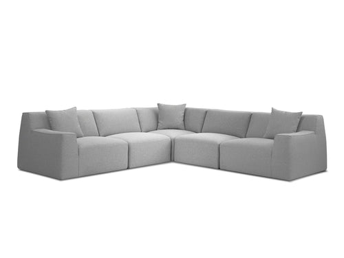 Picture of Scoop Fabric Sectional Heather Grey