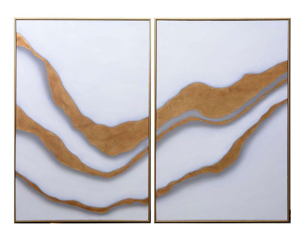 Picture of Gold Abyss (Set of 2) - 40" X 60" - Gold Floater Frame