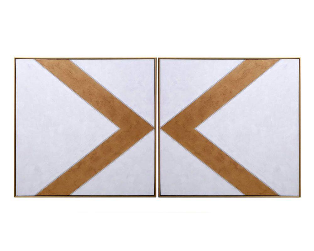 Picture of Chevrons (Set of 2) - 48" X 48" - Gold Floater Frame