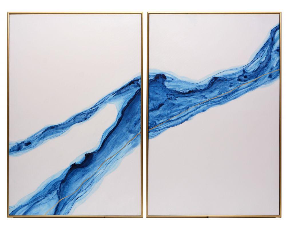 Picture of Fluidity (Set of 2) - 40" X 60" - Gold Floater Frame