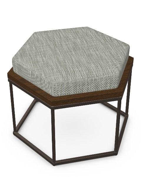 Picture of Zuma Coffee Table - Walnut Veneer With Upholstered Ottoman