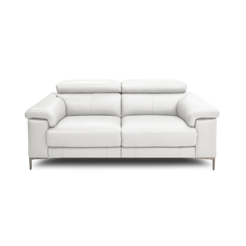 Modern Sneaker White Leather Reclining Sofa with USB and Metal Legs