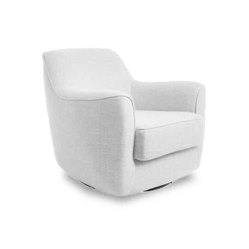 Modern light grey fabric swivel arm chair