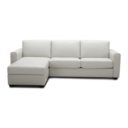 modern left hand facing light grey fabric sofa bed sectional with memory foam mattress and storage chaise
