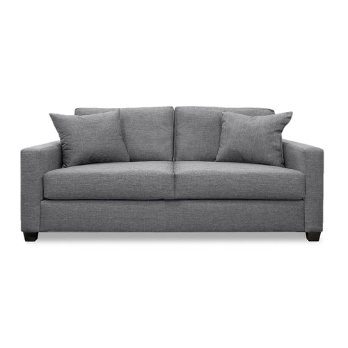 Modern Grey Fabric Loveseat with 2 toss cushions