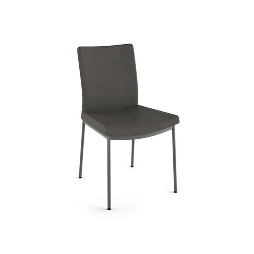 modern Dark grey fabric dining chair with metal legs
