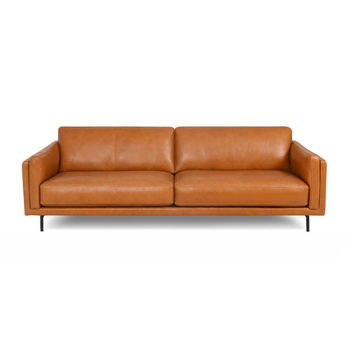 modern sierra saddle brown leather sofa
