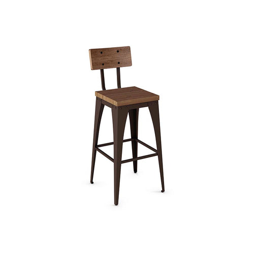 Upright Counter Stool - Wood Seat