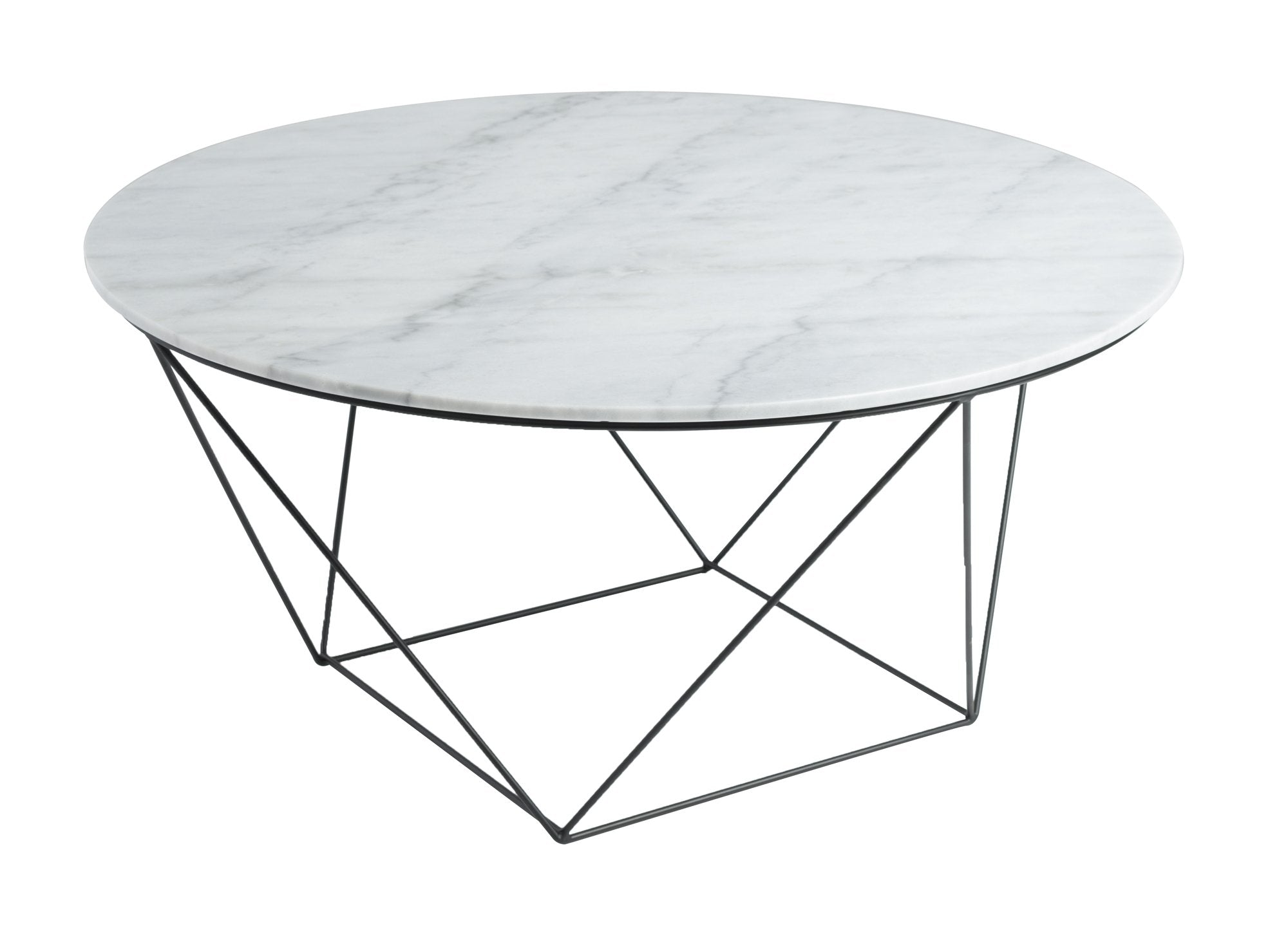 Picture of Valencia Round Coffee Table - White Marble/Black Matte