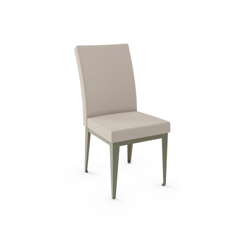 taupe modern fabric dining chair with metal legs